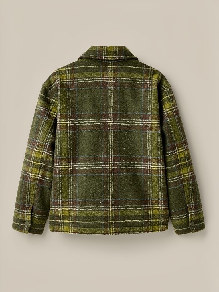 NICOLE | KARO-BAUMWOLLMANTEL MIT WATTIERUNG