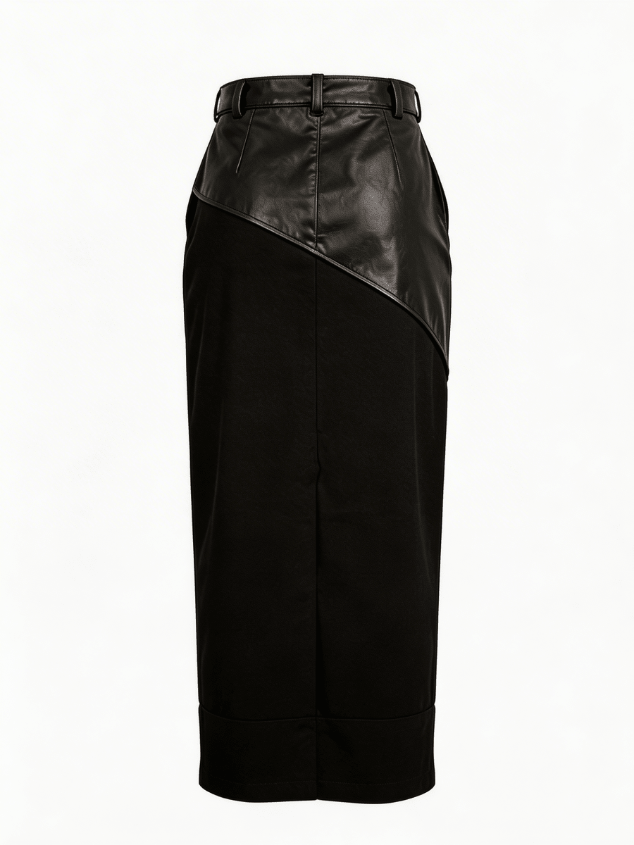 HELENA | LEATHER PATCHWORK SKIRT - Aurelia Boutique