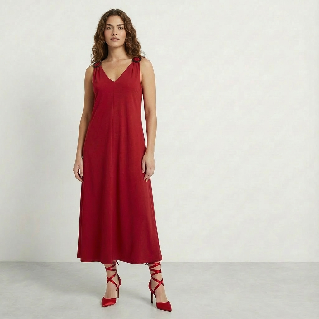 AURELI | Elegantes Kleid mit V-Ausschnitt