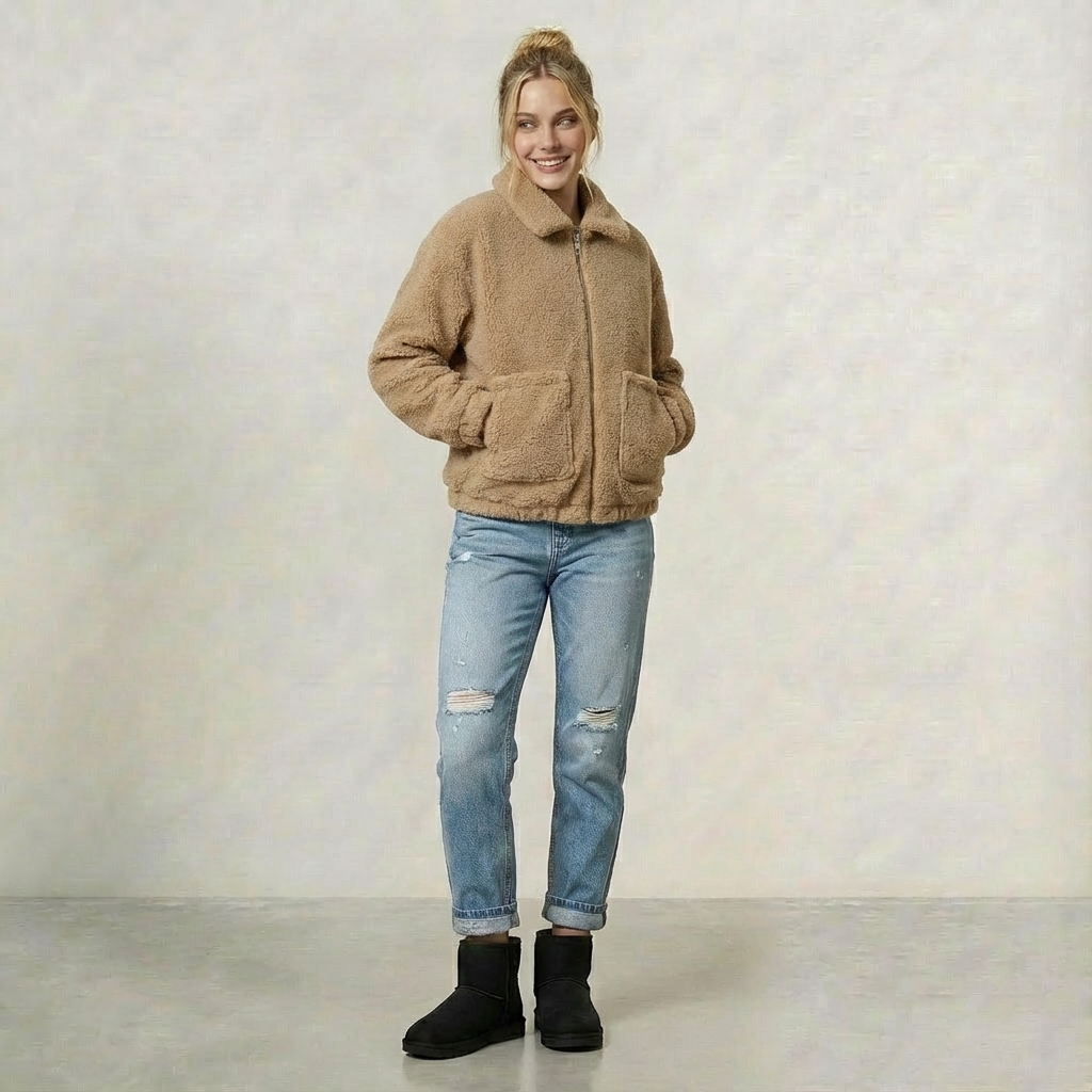 THALYA | DICKER PLÜSCHMANTEL