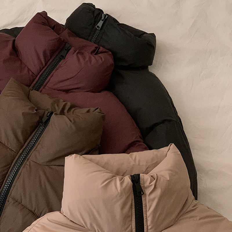 New Stand Collar Short Coat Fashion Bread Cotton-Padded Coat Cropped Parkas Women Clothing