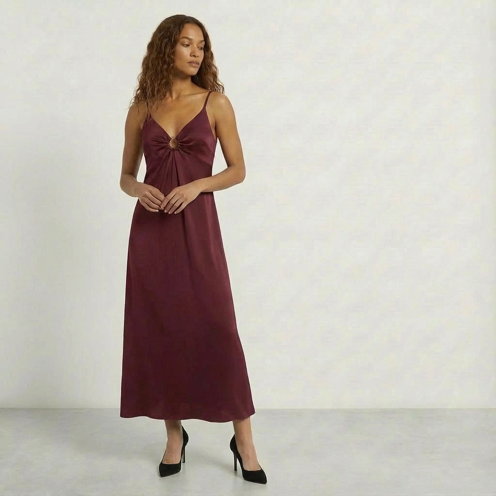 ELISE | STILVOLLES WEINROTES KLEID