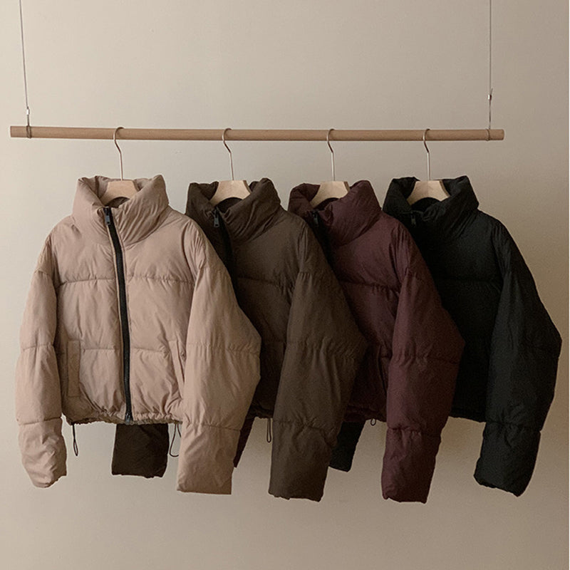 New Stand Collar Short Coat Fashion Bread Cotton-Padded Coat Cropped Parkas Women Clothing