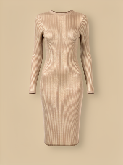 OLIVIA | CHELCES RIPPEN-MIDI-KLEID