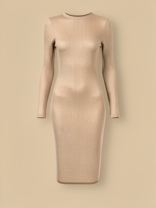 OLIVIA | CHELCES RIPPEN-MIDI-KLEID