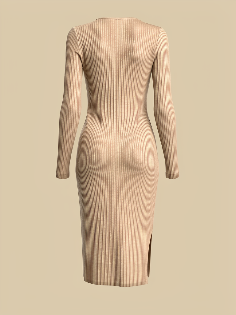 OLIVIA | CHELCES RIPPEN-MIDI-KLEID