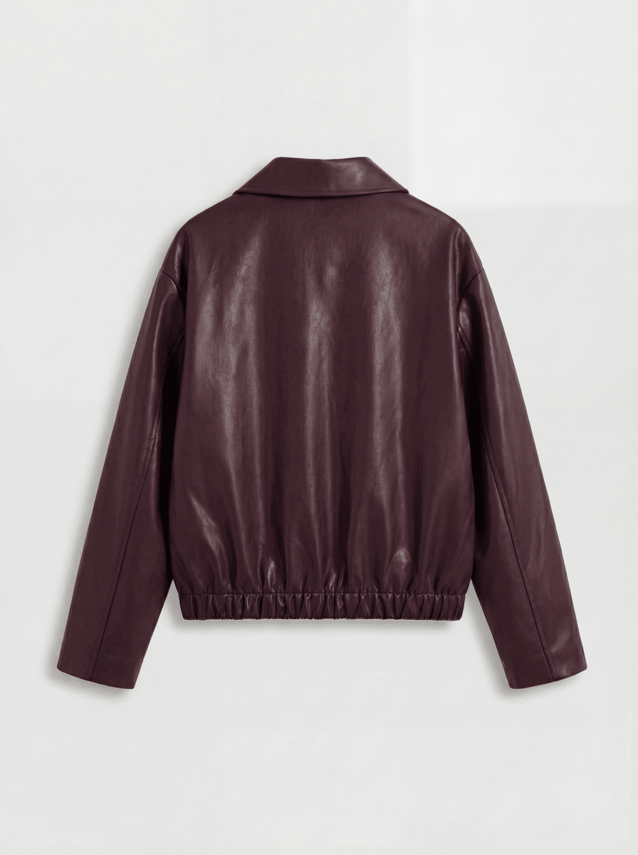 ADÈLE | BURGUNDY LEATHER JACKET - Aurelia Boutique