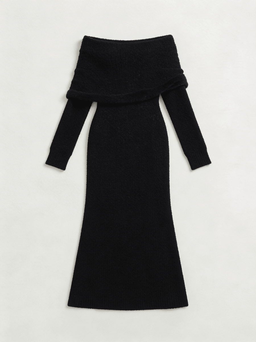 CAMILLE | COZY WHITE KNITTED DRESS - Aurelia Boutique