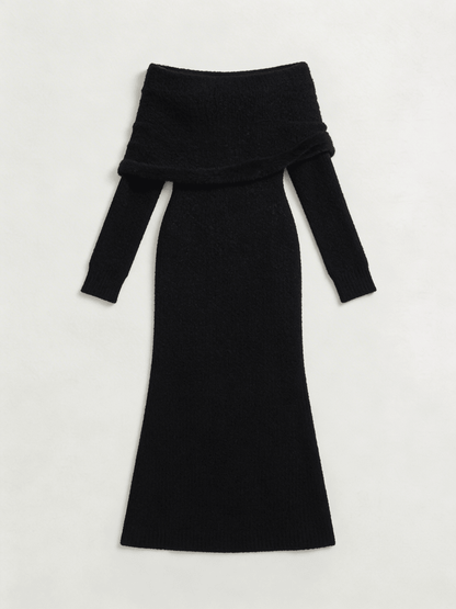 CAMILLE | COZY WHITE KNITTED DRESS - Aurelia Boutique