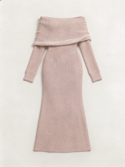 CAMILLE | COZY WHITE KNITTED DRESS - Aurelia Boutique