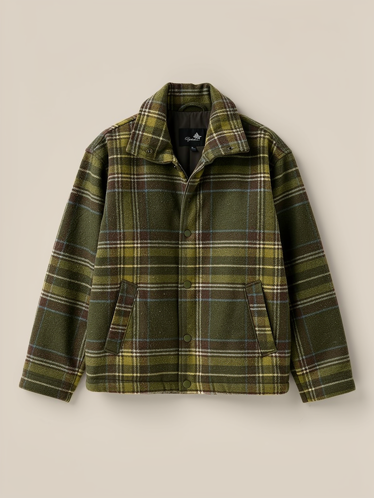 NICOLE | KARO-BAUMWOLLMANTEL MIT WATTIERUNG