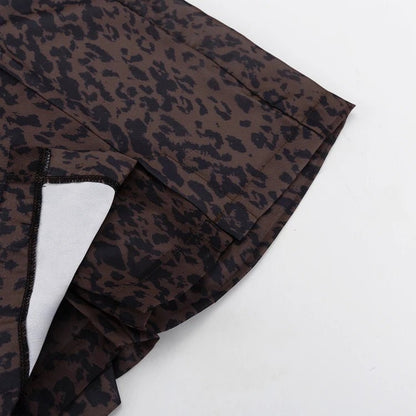 ELARA | ELEGANT CHEETAH SHIRT - SKIRT SET - Aurelia Boutique