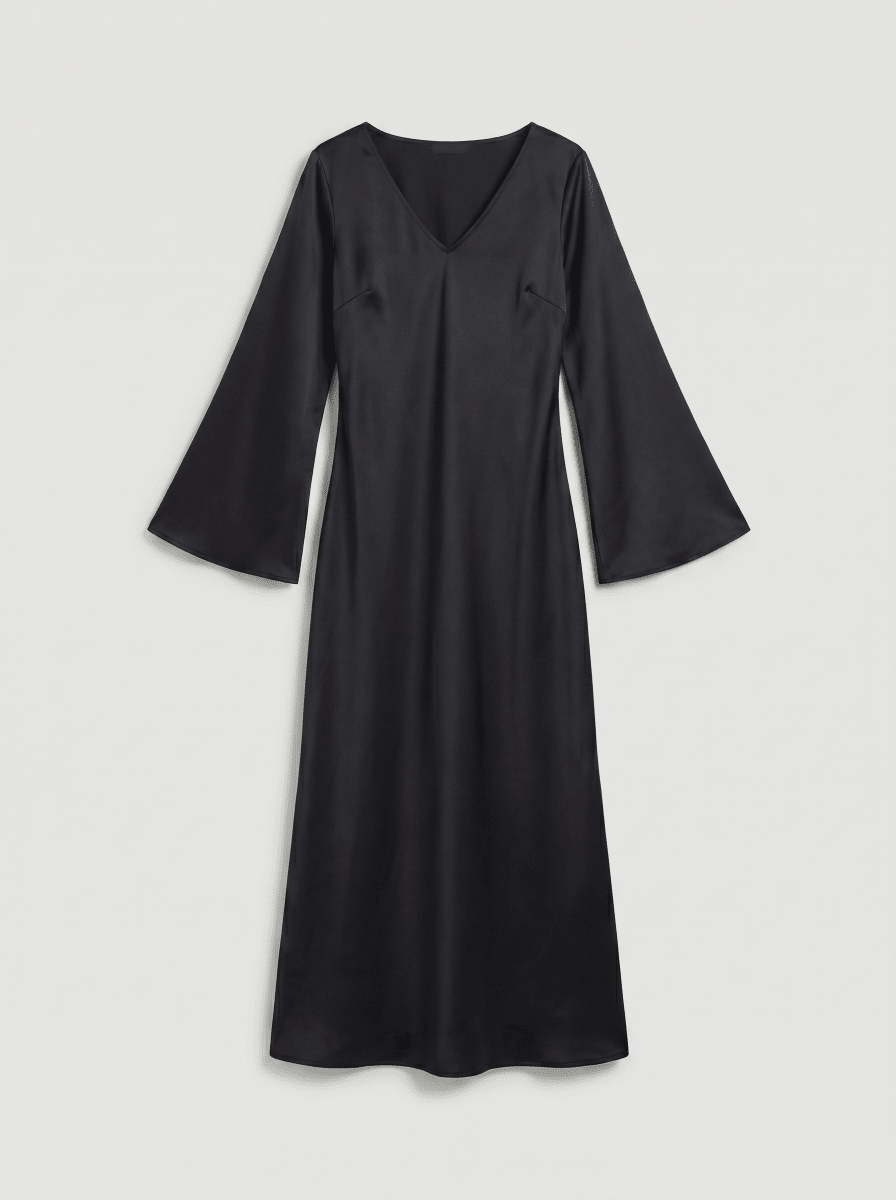 ELYSIA | BLACK SATIN DRESS - Aurelia Boutique