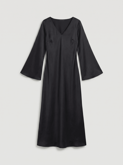 ELYSIA | BLACK SATIN DRESS - Aurelia Boutique