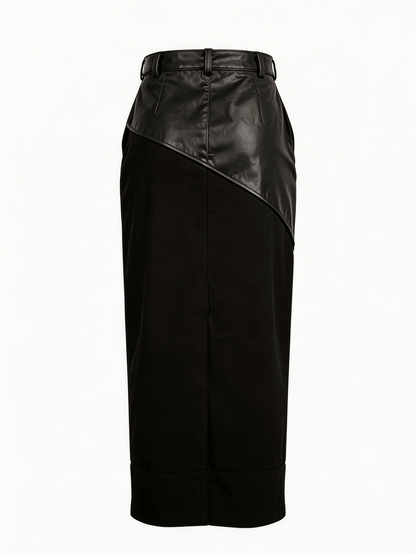 HELENA | LEATHER PATCHWORK SKIRT - Aurelia Boutique