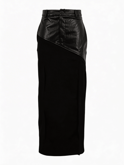 HELENA | LEATHER PATCHWORK SKIRT - Aurelia Boutique