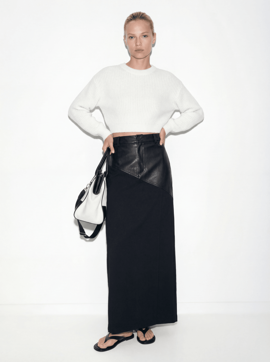 HELENA | LEATHER PATCHWORK SKIRT - Aurelia Boutique