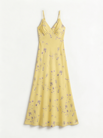 KALINDA | YELLOW FLORAL DRESS - Aurelia Boutique