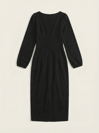 LIMA | PEARL NECK BEAUTIFUL BLACK DRESS - Aurelia Boutique