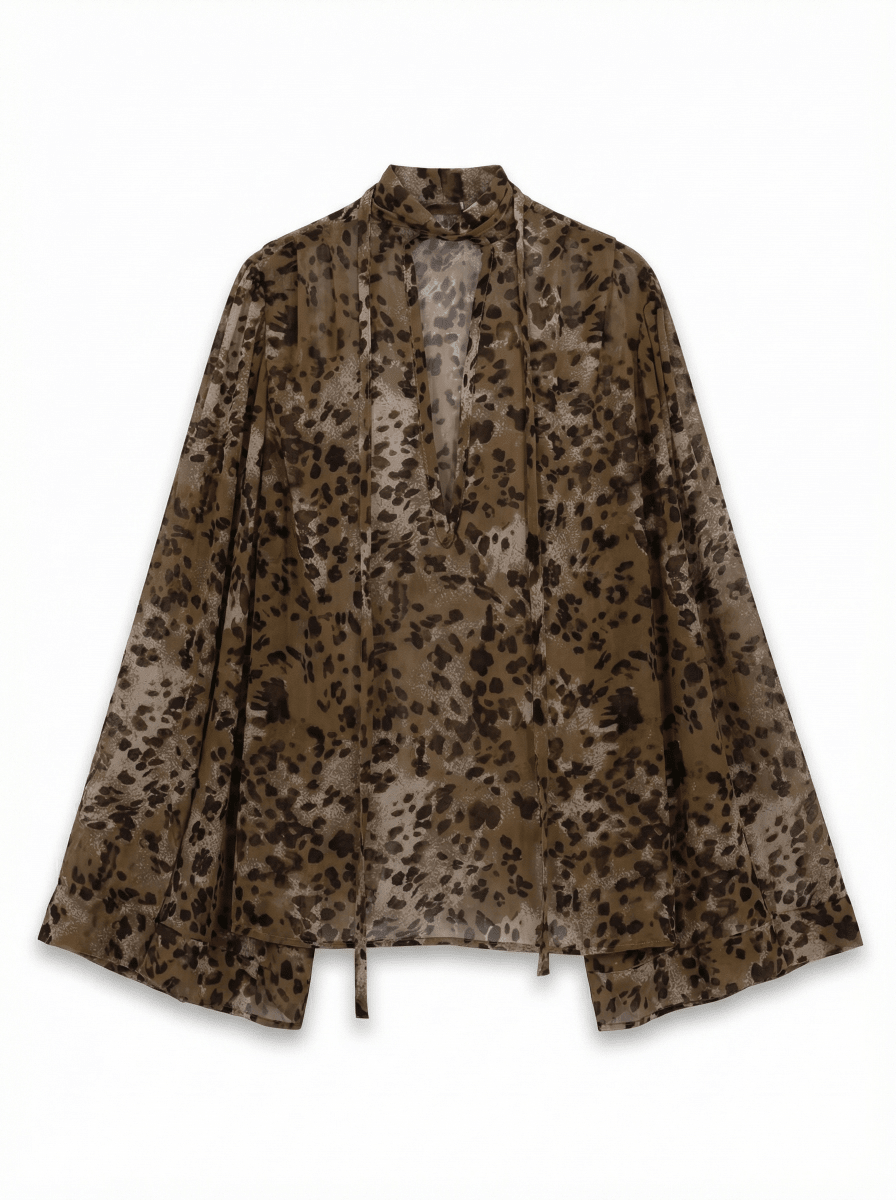 NIOBE | LEOPARD V - NECK BLOUSE - Aurelia Boutique