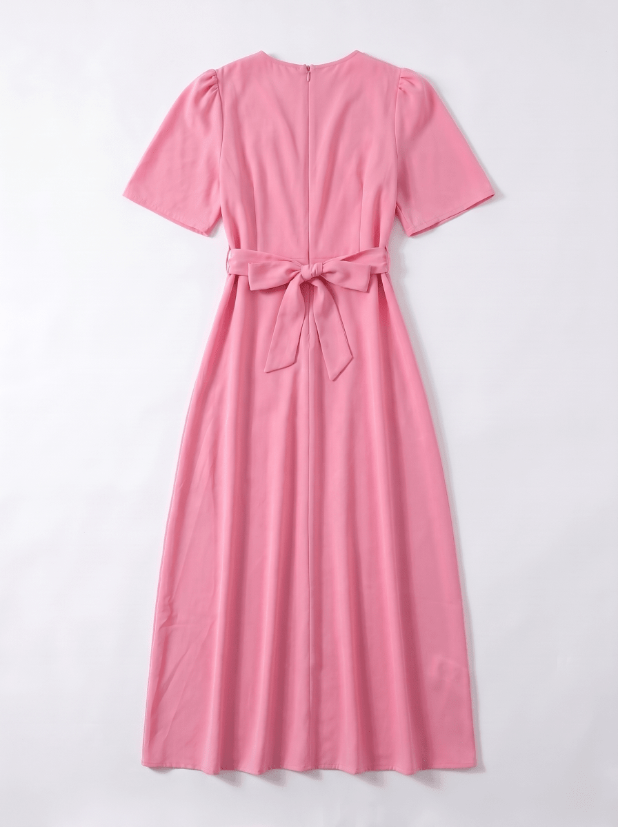 PHOEBE | PINK BOW CHARM DRESS - Aurelia Boutique
