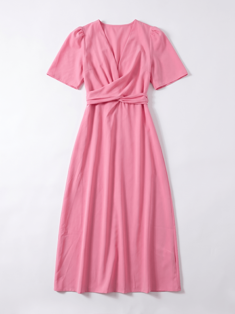 PHOEBE | PINK BOW CHARM DRESS - Aurelia Boutique