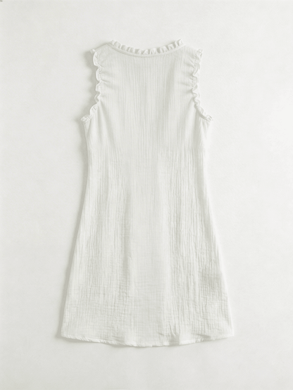 RHEA | WHITE CHIC BUTTON UP DRESS - Aurelia Boutique