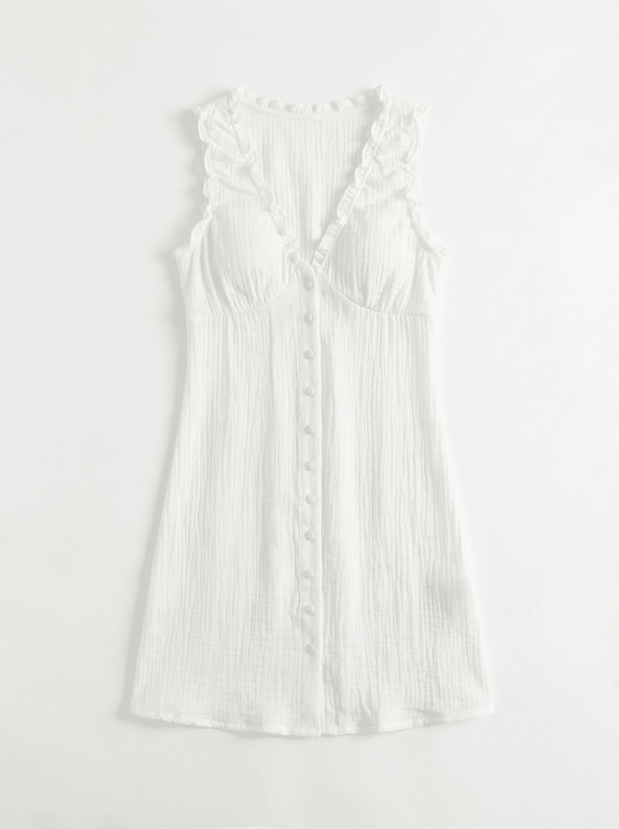 RHEA | WHITE CHIC BUTTON UP DRESS - Aurelia Boutique