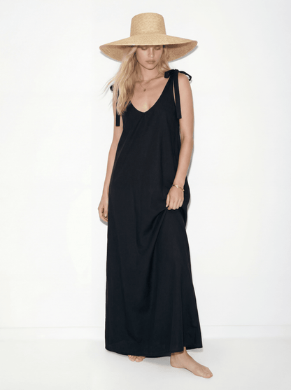 THESSA | BLACK BEACH DRESS - Aurelia Boutique