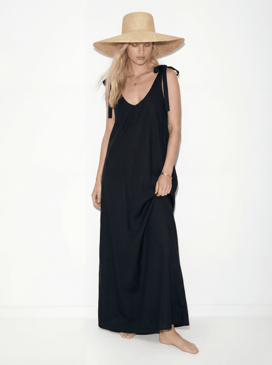 THESSA | BLACK BEACH DRESS - Aurelia Boutique