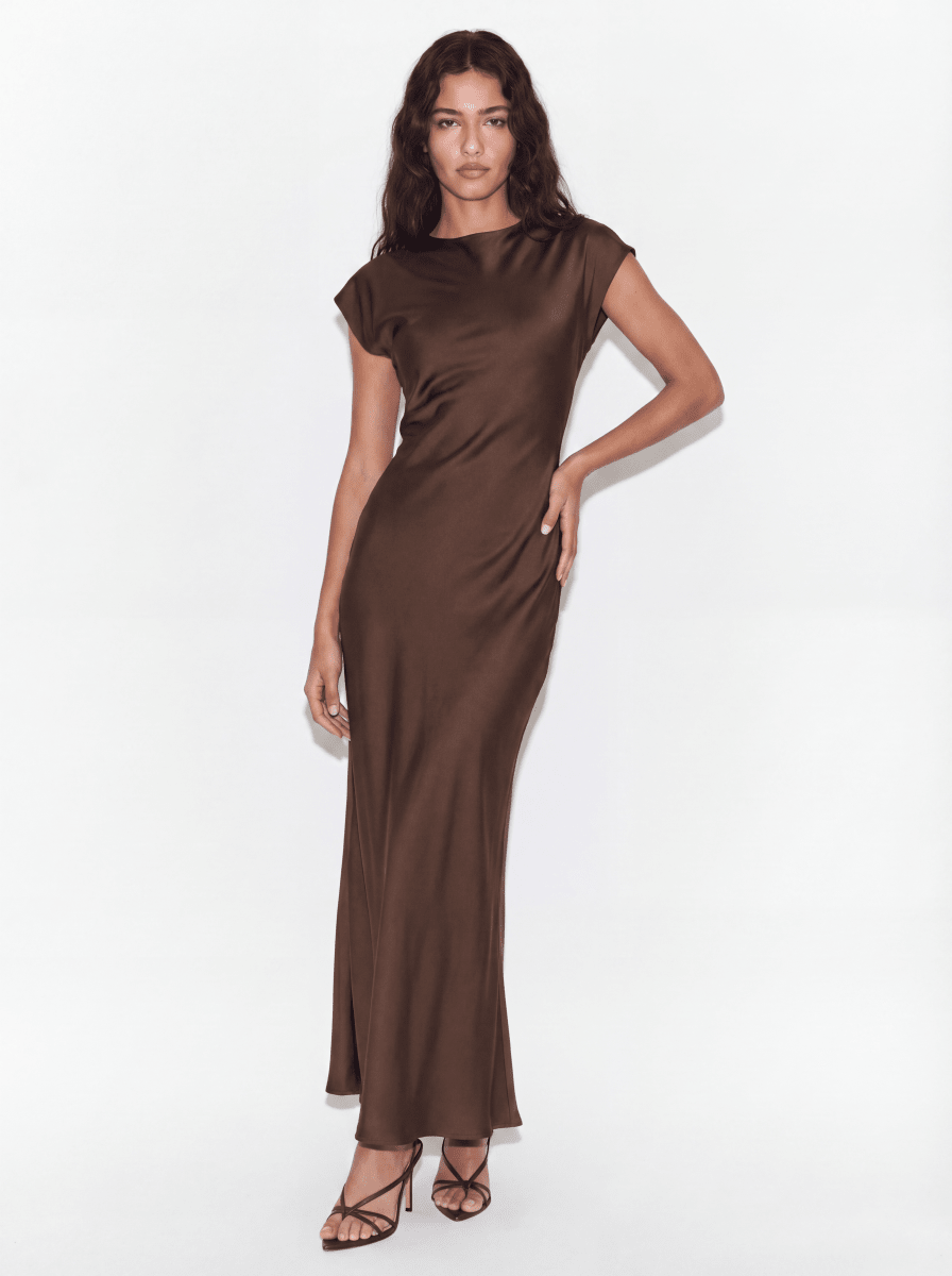TYCHE | COFFEE MUSE DRESS - Aurelia Boutique