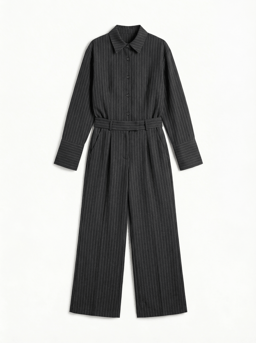 VESTA | ELEGANT PINSTRIPE SHIRT - PANTS SET - Aurelia Boutique